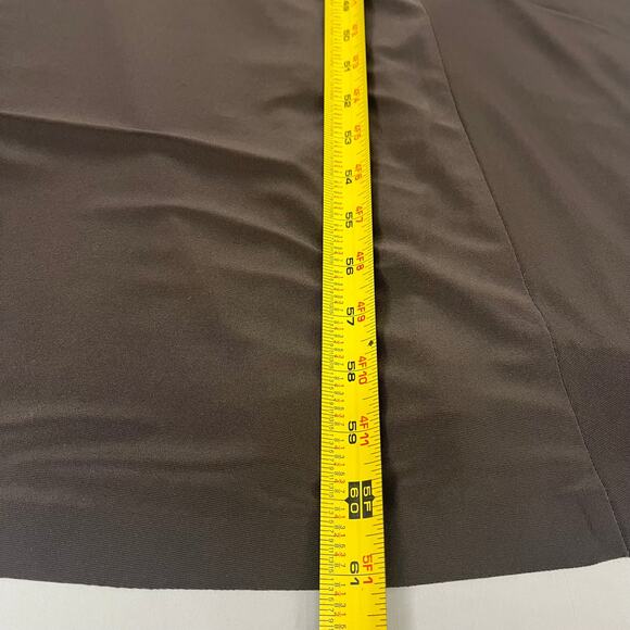 NORMA KAMALI Halter Turtle Fishtail Gown 4-Way Stretch Womens Sz M/38 Chocolate - Picture 9 of 9